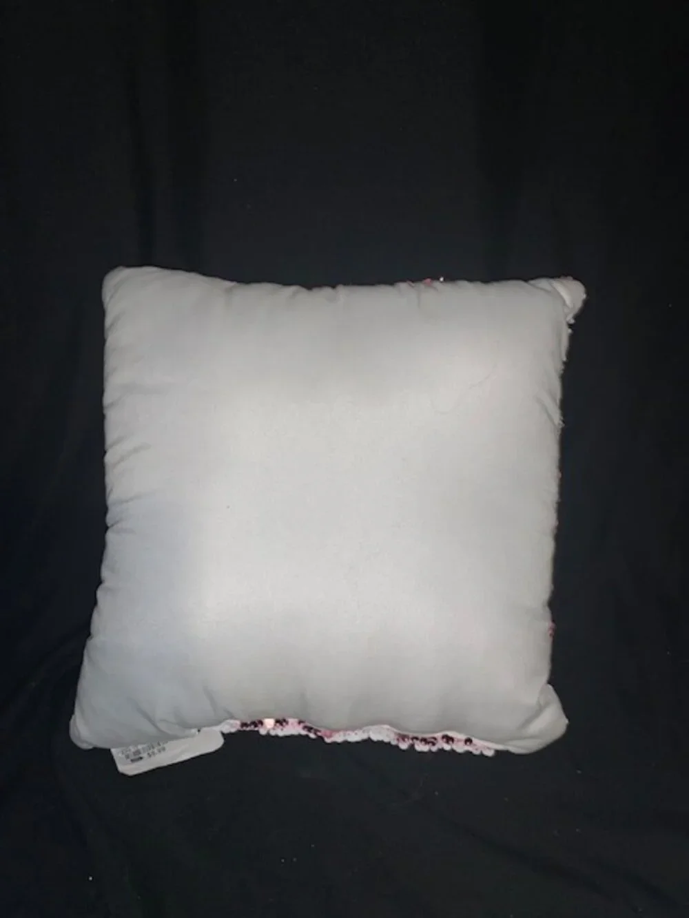 Pink & White Reversible Sequin Pillow – Sparkly Flip Design